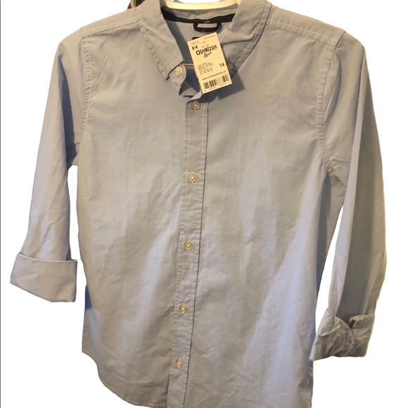 OshKosh long sleeve button down shirt boys 14 NWT - Picture 1 of 7